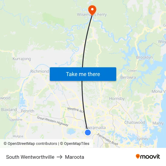 South Wentworthville to Maroota map