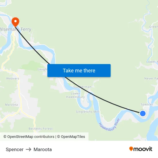 Spencer to Maroota map