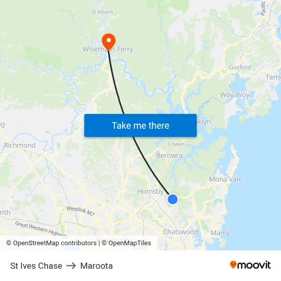 St Ives Chase to Maroota map