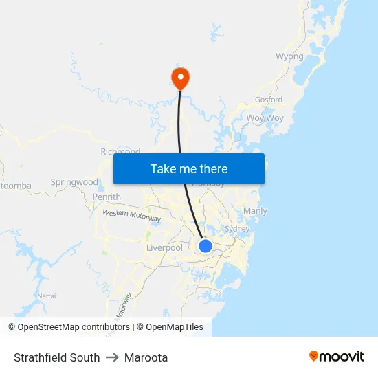 Strathfield South to Maroota map