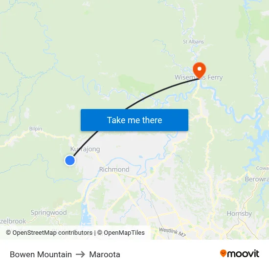 Bowen Mountain to Maroota map