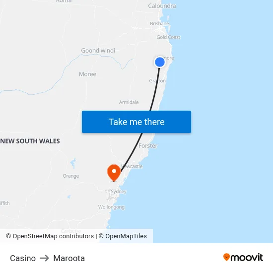 Casino to Maroota map