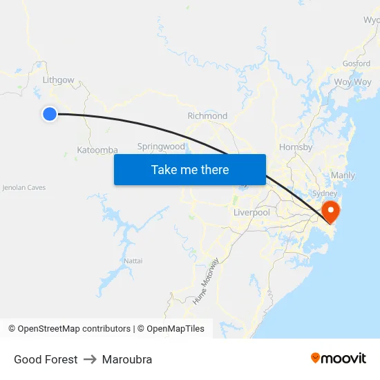 Good Forest to Maroubra map
