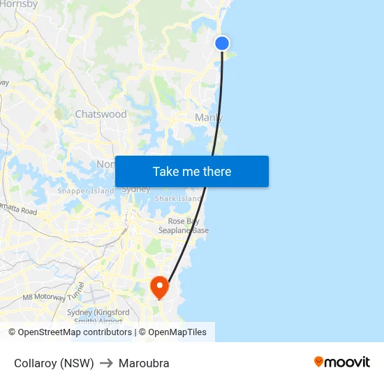 Collaroy (NSW) to Maroubra map