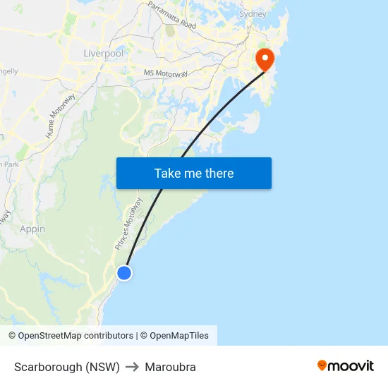 Scarborough (NSW) to Maroubra map