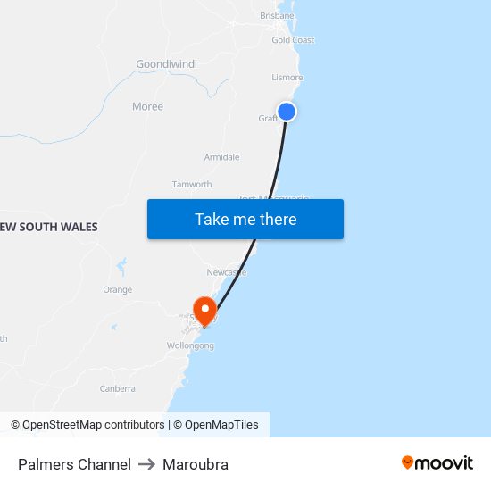 Palmers Channel to Maroubra map