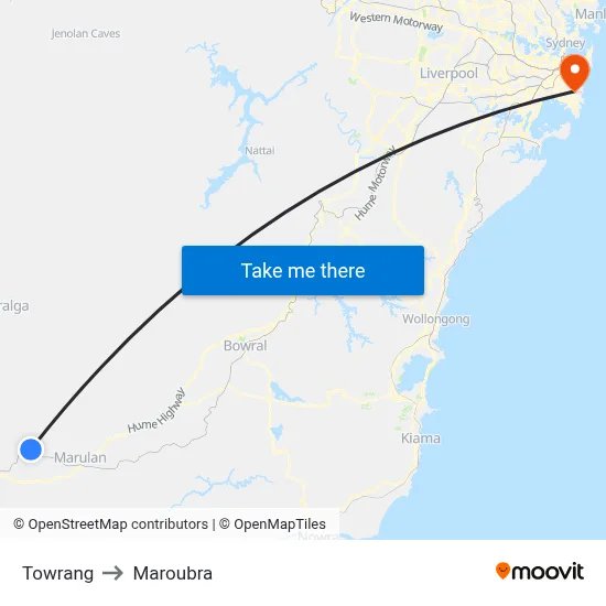 Towrang to Maroubra map