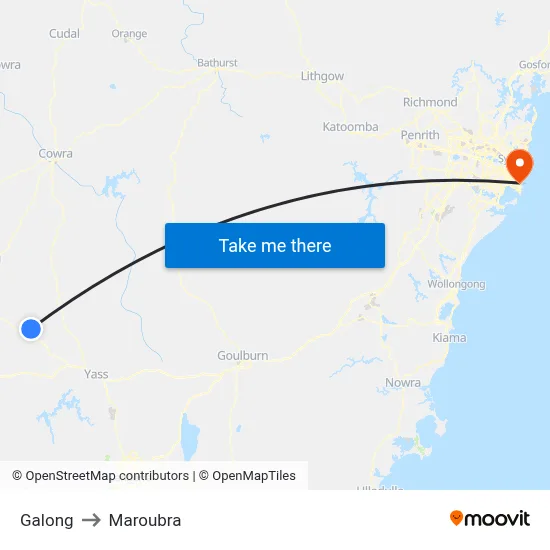 Galong to Maroubra map