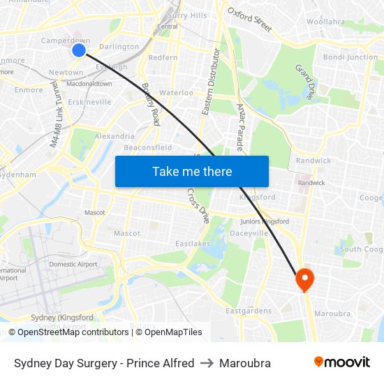 Sydney Day Surgery - Prince Alfred to Sydney Day Surgery - Prince Alfred map