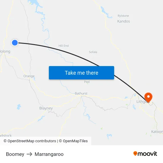 Boomey to Marrangaroo map
