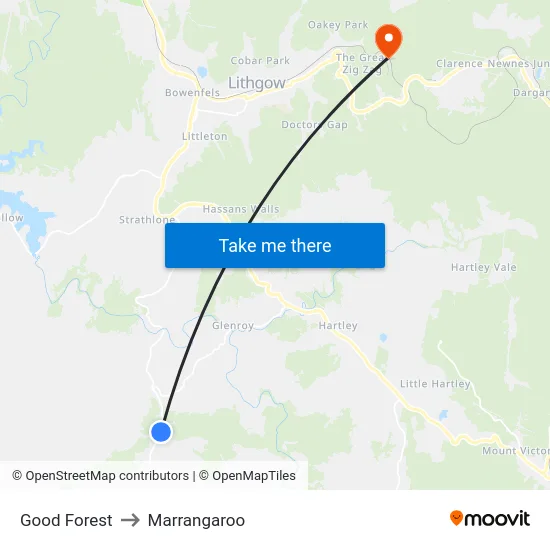 Good Forest to Marrangaroo map
