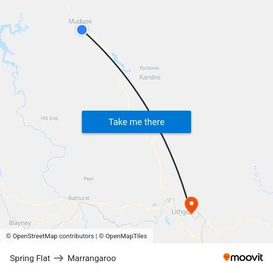 Spring Flat to Marrangaroo map