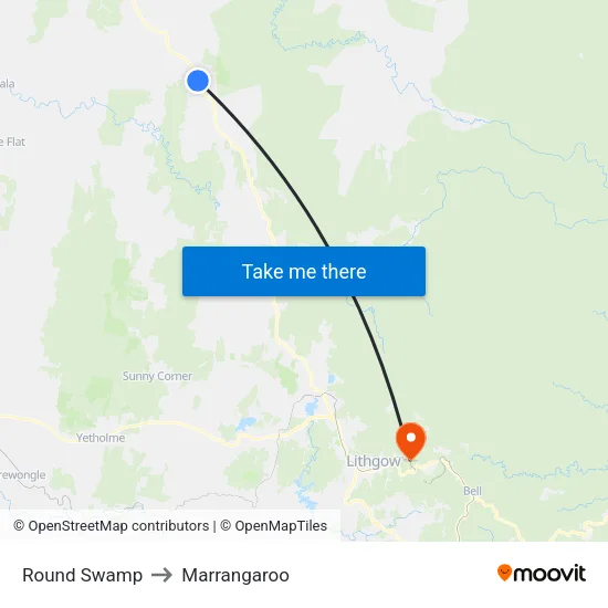 Round Swamp to Marrangaroo map