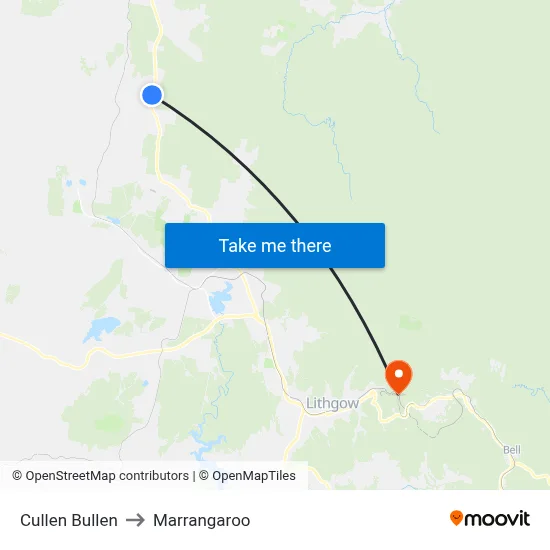 Cullen Bullen to Marrangaroo map