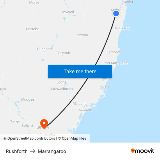 Rushforth to Marrangaroo map