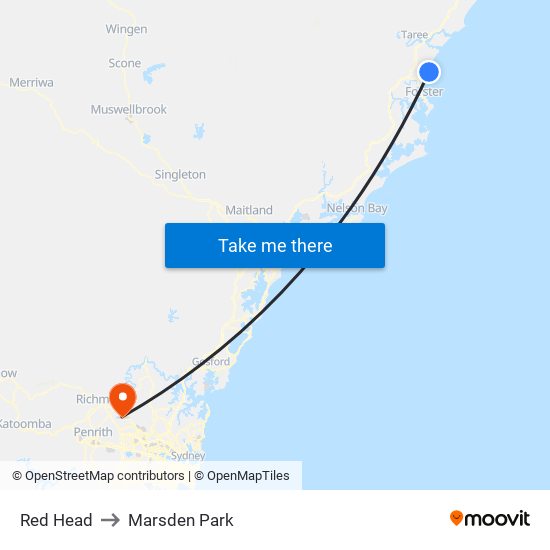 Red Head to Marsden Park map