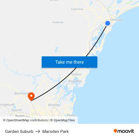 Garden Suburb to Marsden Park map