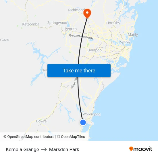 Kembla Grange to Marsden Park map