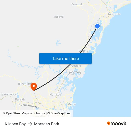 Kilaben Bay to Marsden Park map