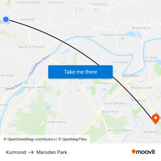Kurmond to Marsden Park map