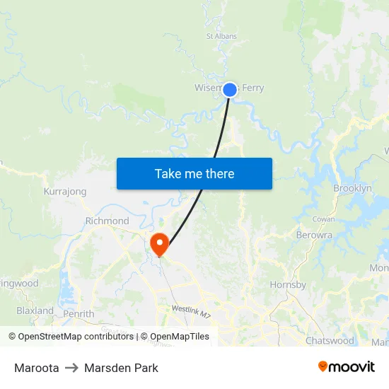 Maroota to Marsden Park map