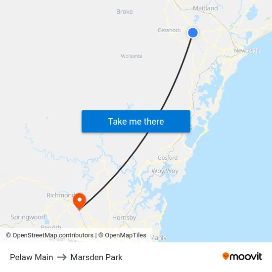 Pelaw Main to Marsden Park map