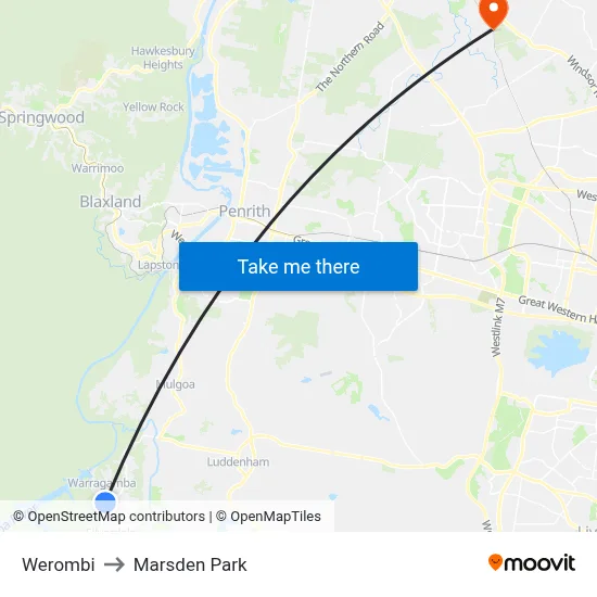 Werombi to Marsden Park map