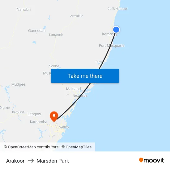 Arakoon to Marsden Park map