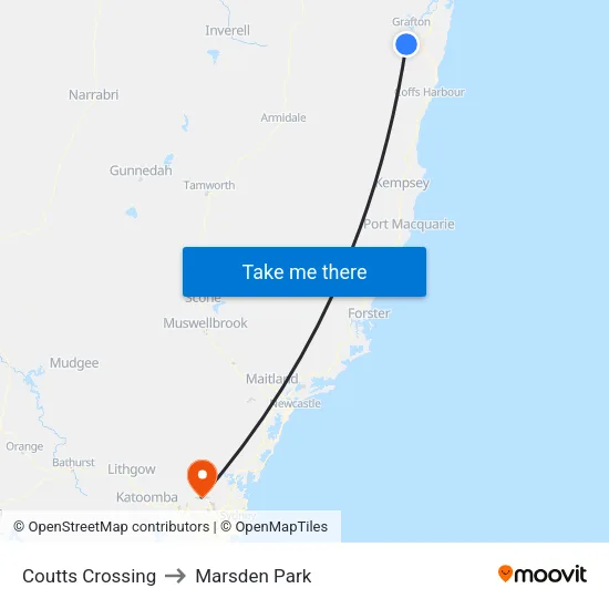 Coutts Crossing to Marsden Park map