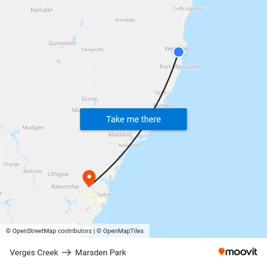 Verges Creek to Marsden Park map