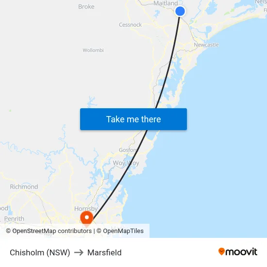 Chisholm (NSW) to Marsfield map