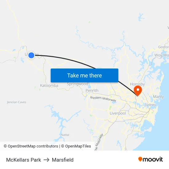 McKellars Park to Marsfield map