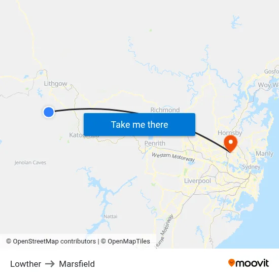 Lowther to Marsfield map
