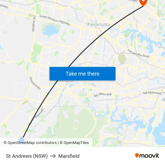 St Andrews (NSW) to Marsfield map