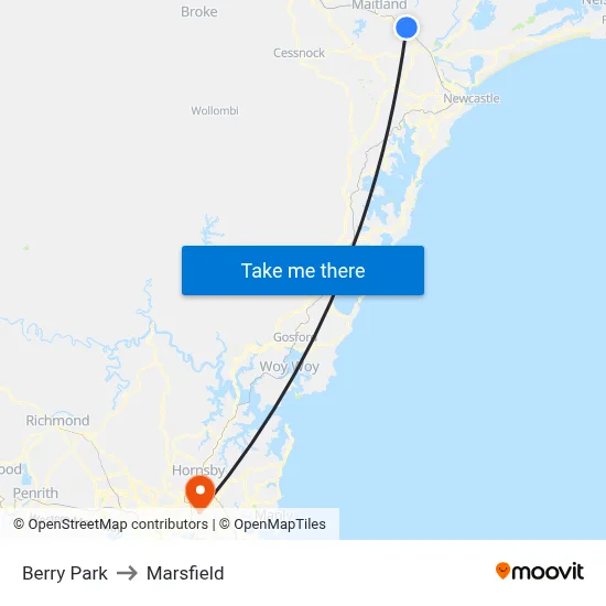 Berry Park to Marsfield map
