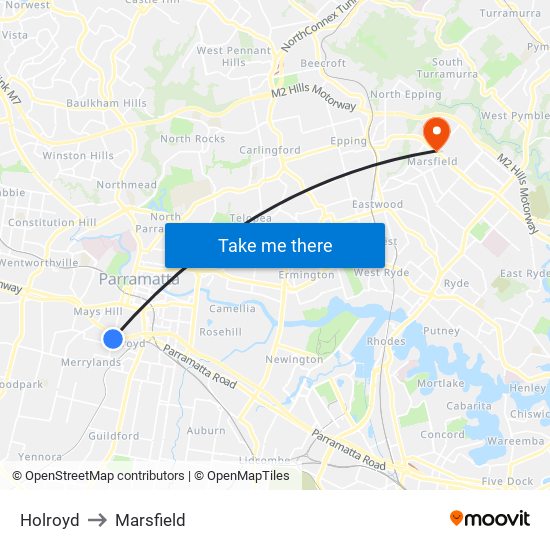 Holroyd to Marsfield map