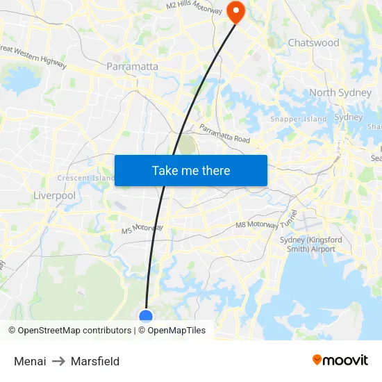 Menai to Marsfield map