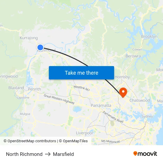 North Richmond to Marsfield map