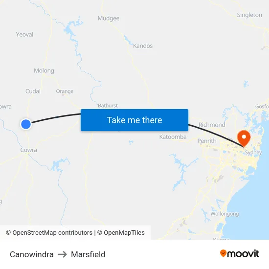 Canowindra to Marsfield map