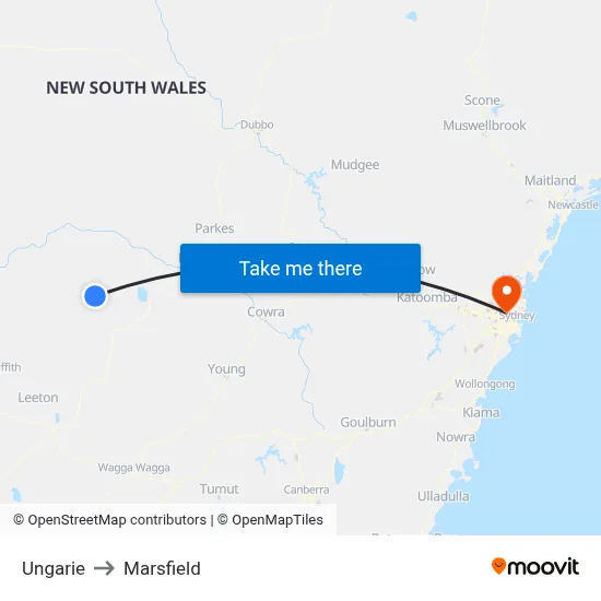 Ungarie to Marsfield map