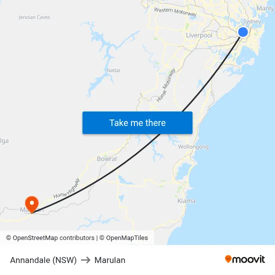 Annandale (NSW) to Marulan map