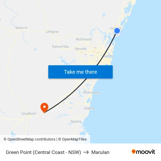 Green Point (Central Coast - NSW) to Marulan map