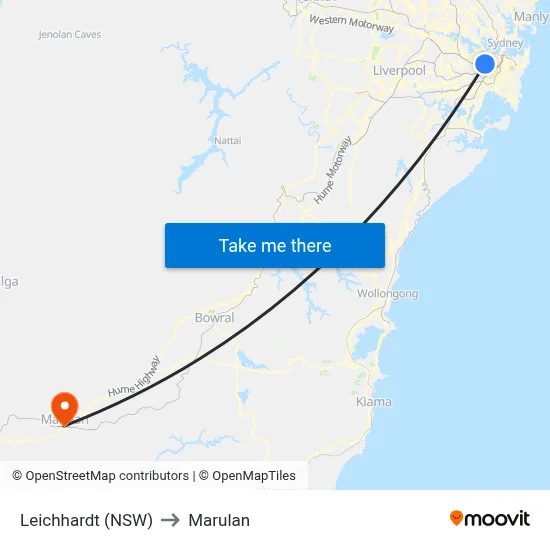 Leichhardt (NSW) to Marulan map