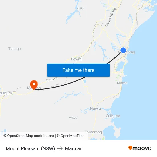 Mount Pleasant (NSW) to Marulan map