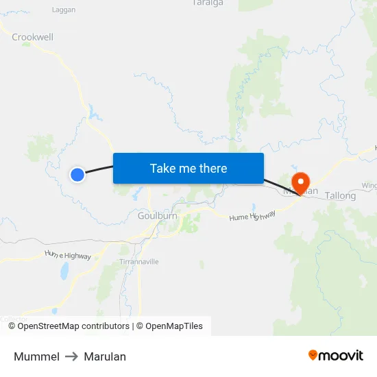 Mummel to Marulan map