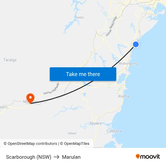 Scarborough (NSW) to Marulan map