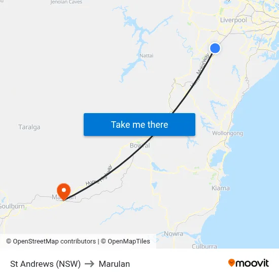 St Andrews (NSW) to Marulan map