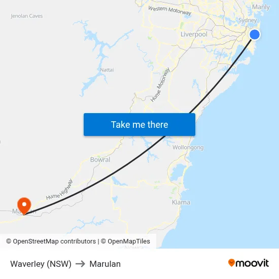 Waverley (NSW) to Marulan map