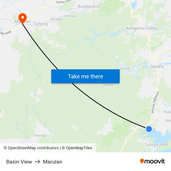 Basin View to Marulan map