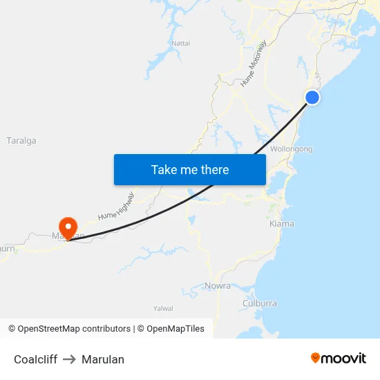 Coalcliff to Marulan map